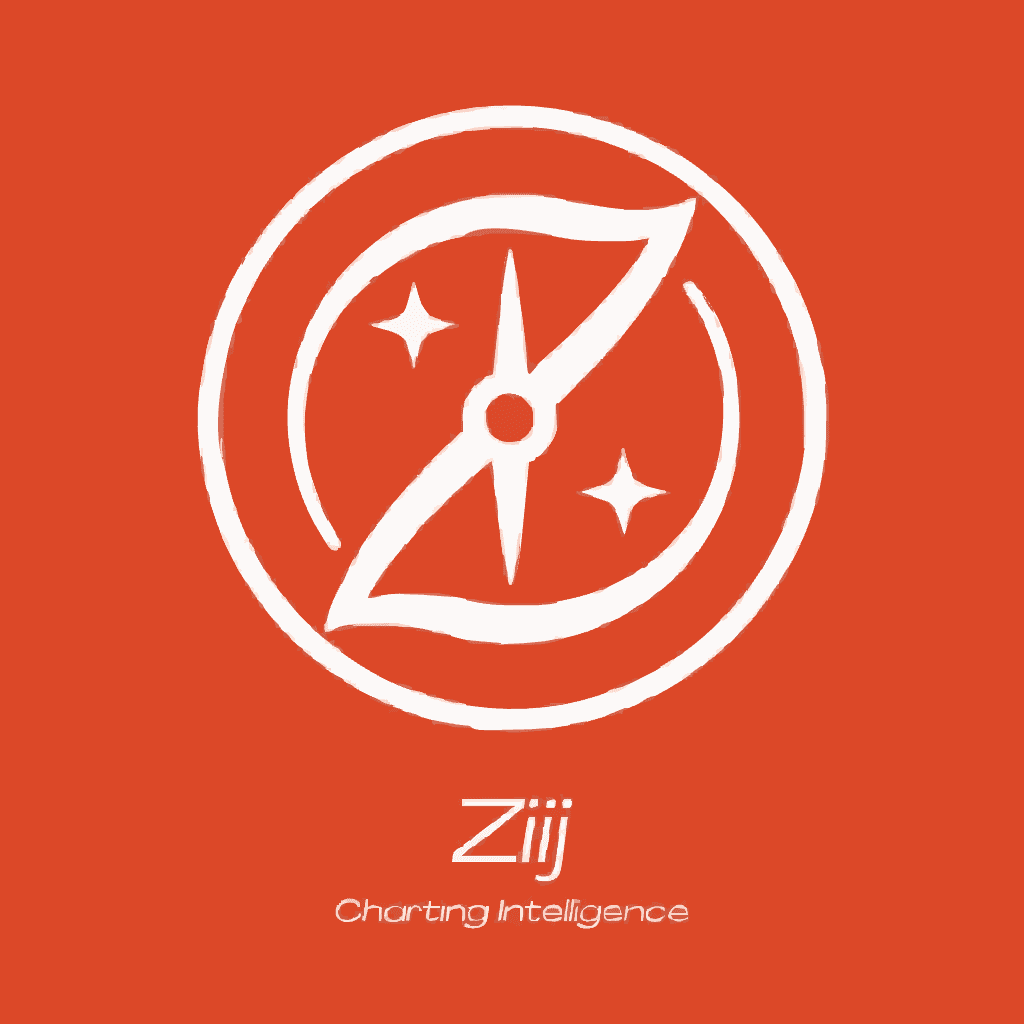 Ziij logo with wordmark and tagline on brand orange